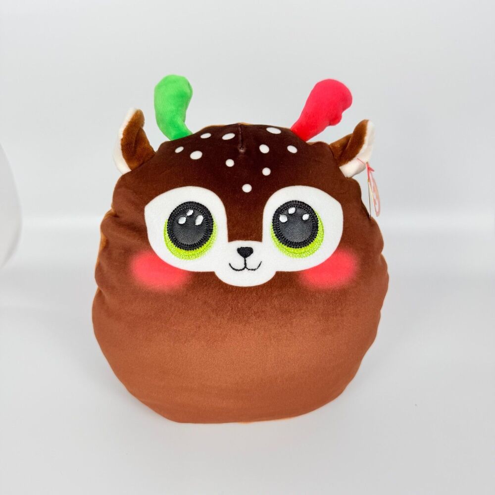 TY Squish A Boos Minx Plush Christmas Reindeer Super Soft Stuffed Animal